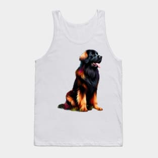 Vibrant Leonberger in Colorful Splash Art Style Tank Top